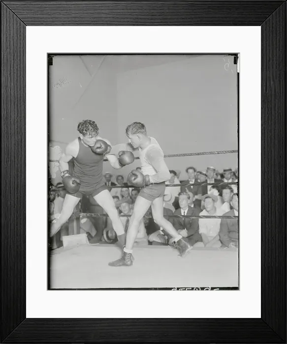 Framed Print : Jack Dempsey and Frankie Monroe in Boxing Action Framed Print : Jack Dempsey and Frankie Monroe in Boxing Action