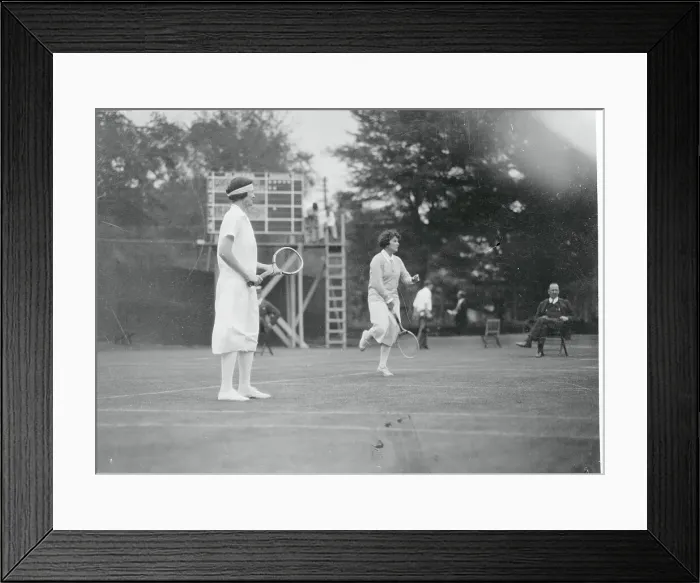 Framed Print : Mary Browne and Eleanor Goss Competing in a Tennis Match Framed Print : Mary Browne and Eleanor Goss Competing in a Tennis Match