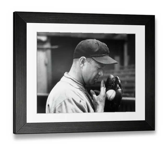 Framed Print : Pitcher Burleigh Grimes Demonstrating Spitball Framed Print : Pitcher Burleigh Grimes Demonstrating Spitball