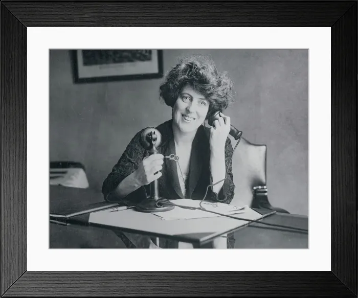 Framed Print : Eleanor Wilson Talking on the Telephone Framed Print : Eleanor Wilson Talking on the Telephone