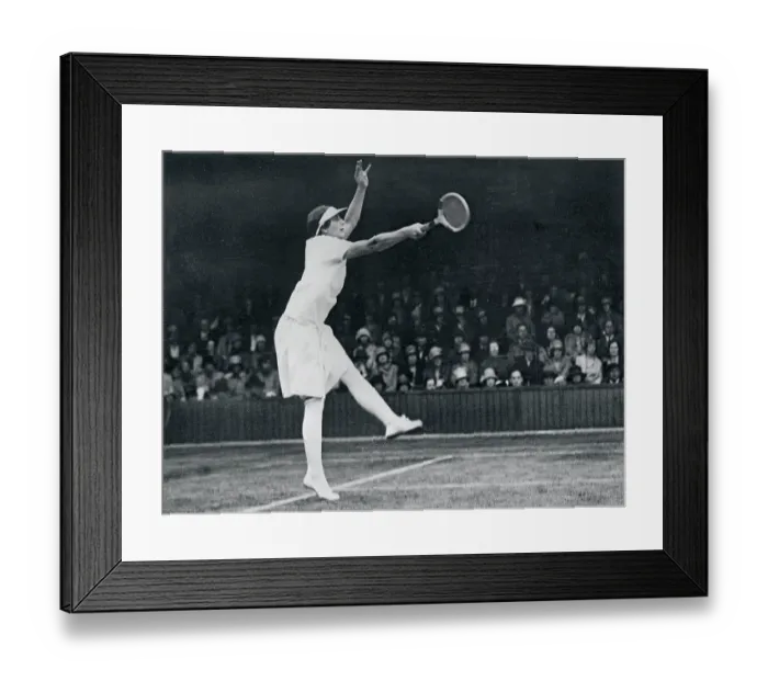 Framed Print : Helen Wills Moody Reaching to Hit the Tennis Ball Framed Print : Helen Wills Moody Reaching to Hit the Tennis Ball