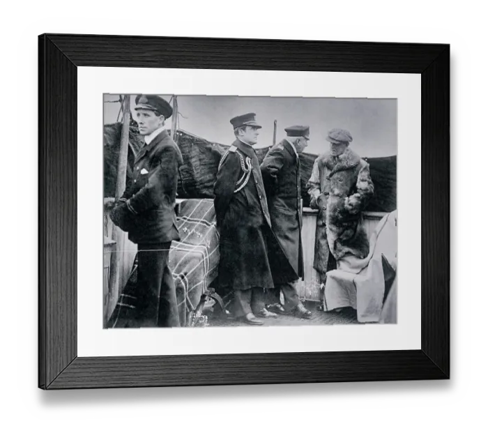 Framed Print : Woodrow with British Military Officers on Deck Framed Print : Woodrow with British Military Officers on Deck