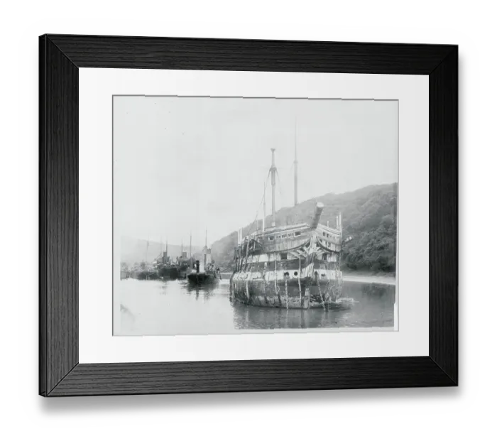 Framed Print : Battle Ship Implacable Being Towed Framed Print : Battle Ship Implacable Being Towed