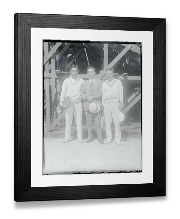 Framed Print : Portrait of Three Tennis Players