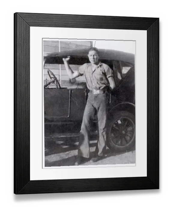 Framed Print : Photo Of A Young Max Baer W / Automobile Framed Print : Photo Of A Young Max Baer W / Automobile