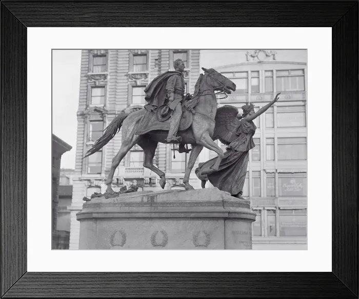 Framed Print : Side View of General Sherman's Statue