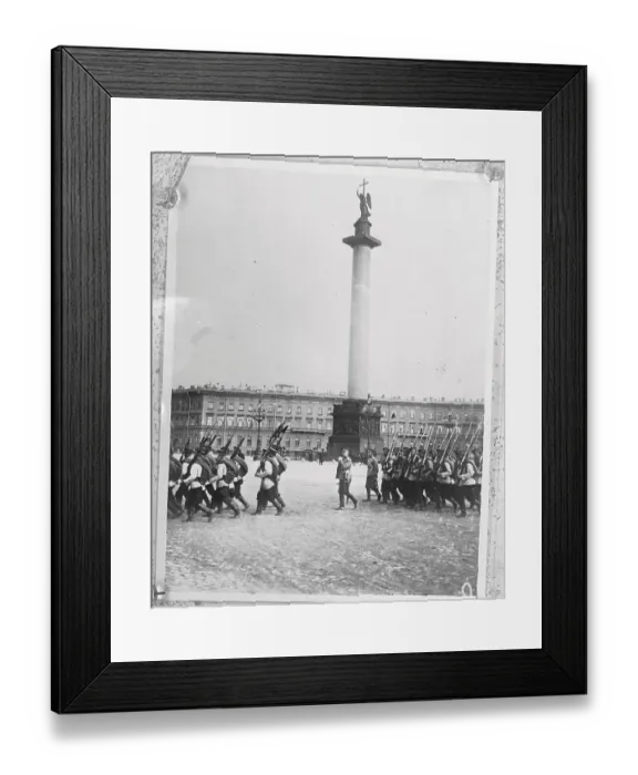 Framed Print : Russian Troops Marching by Government Palace Framed Print : Russian Troops Marching by Government Palace