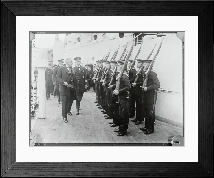 Framed Print : Officers Inspecting German Sailors Framed Print : Officers Inspecting German Sailors