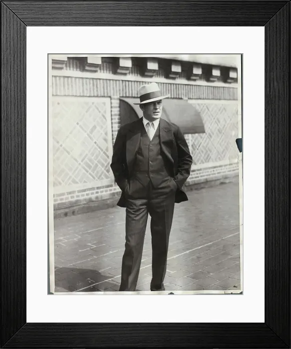 Framed Print : Boxer Gene Tunney Posing in Suit and Hat Framed Print : Boxer Gene Tunney Posing in Suit and Hat