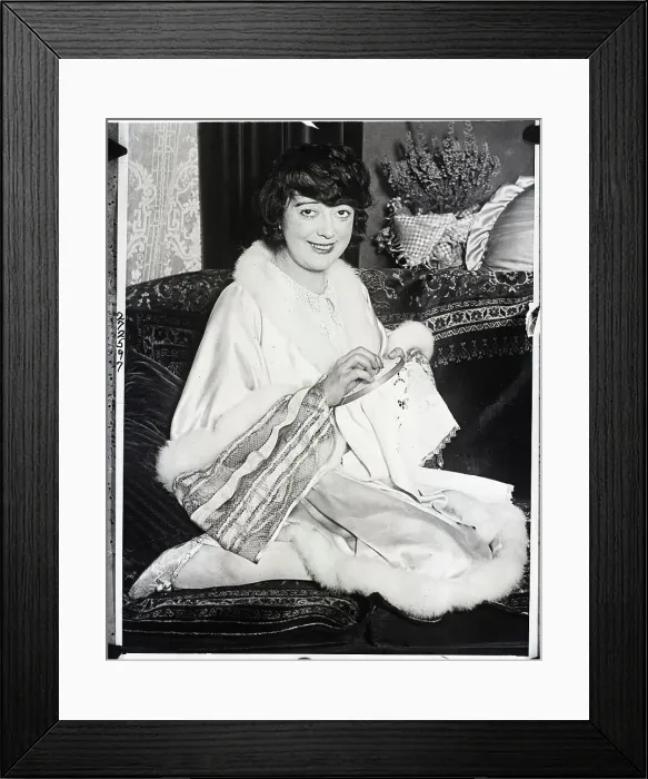 Framed Print : Mabel Normand Sewing Some Craftwork Framed Print : Mabel Normand Sewing Some Craftwork