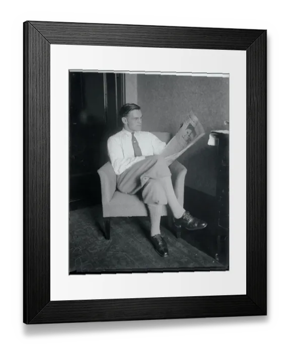 Framed Print : Man Reading the Newspaper Framed Print : Man Reading the Newspaper