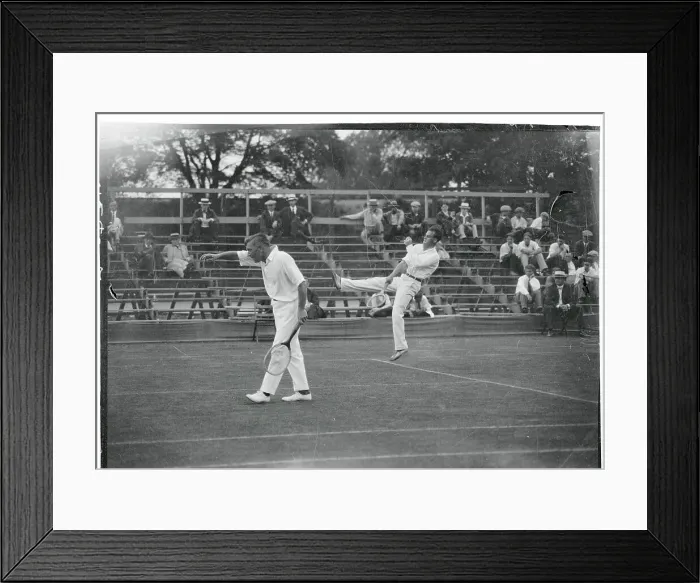Framed Print : Tennis Players Competing in a Match Framed Print : Tennis Players Competing in a Match
