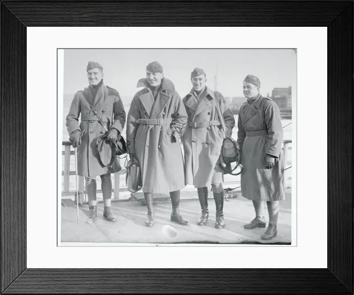 Framed Print : War Pilots Posing in Outerwear Framed Print : War Pilots Posing in Outerwear
