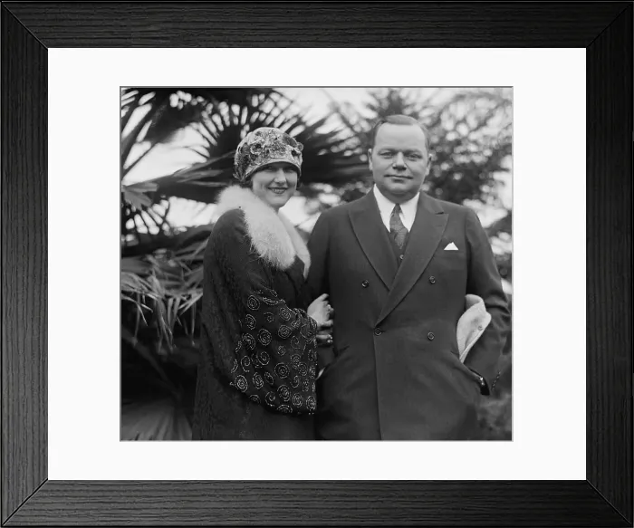 Framed Print : Comedian Fatty Arbuckle Posing with His Fiancee Framed Print : Comedian Fatty Arbuckle Posing with His Fiancee