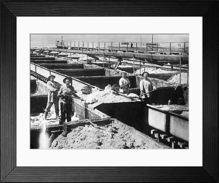 Framed Print : Men Shoveling Dry Nitrate