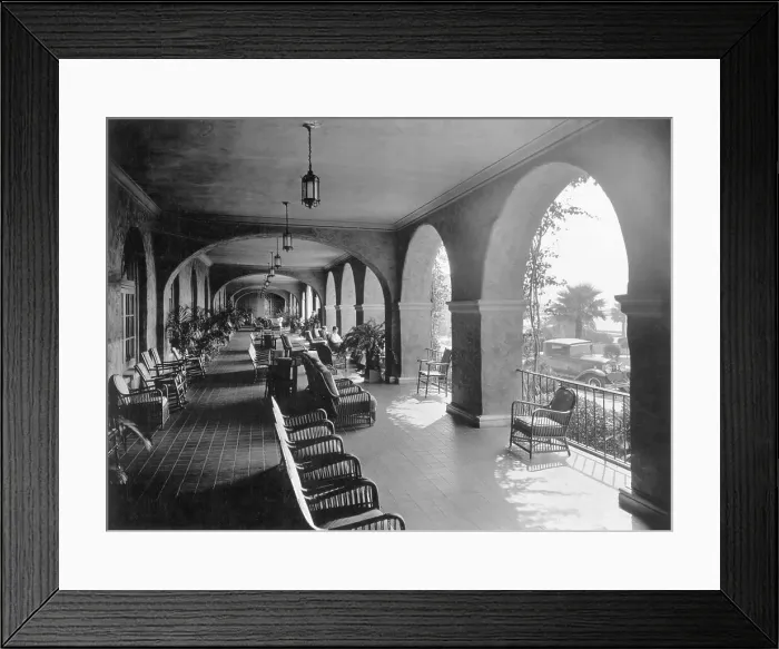 Framed Print : View Of Veranda In Florida Hotel Framed Print : View Of Veranda In Florida Hotel
