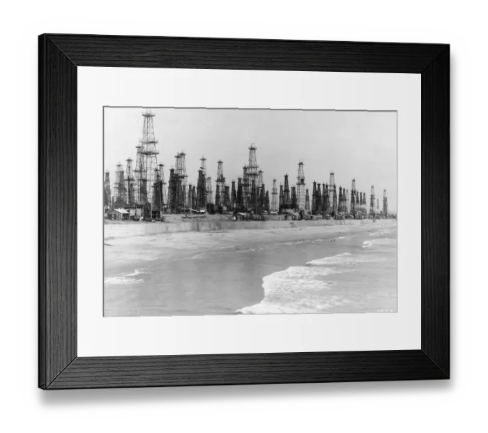 Framed Print : Oil Wells. (Original Caption). Industry oil Framed Print : Oil Wells. (Original Caption). Industry oil