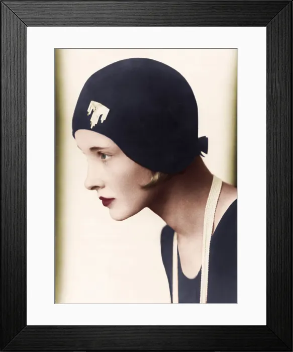 Framed Print : A Woman Modeling a Cloche Framed Print : A Woman Modeling a Cloche