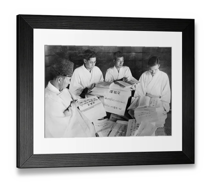 Framed Print : Educators Reading Manuscripts Framed Print : Educators Reading Manuscripts