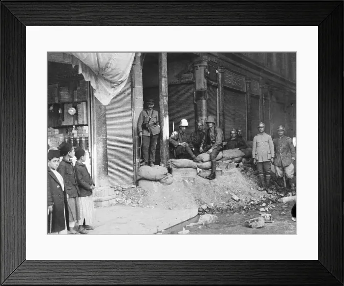 Framed Print : View of Soldiers and Ruins in Damascus After French Bombardment Framed Print : View of Soldiers and Ruins in Damascus After French Bombardment