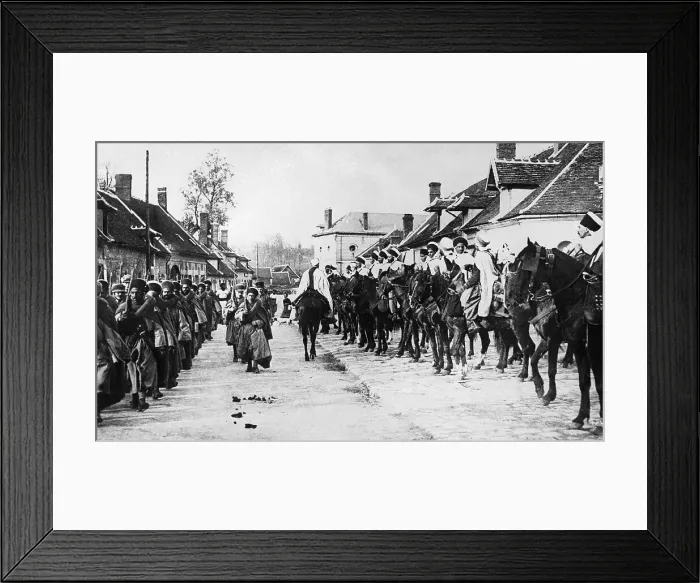 Framed Print : View of Soldiers Touring Through Street Framed Print : View of Soldiers Touring Through Street