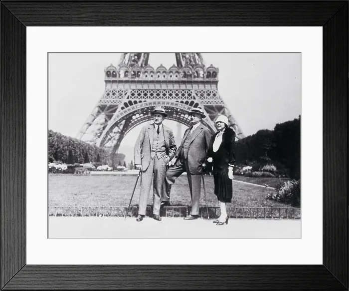 Framed Print : People Posing in Front of the Eiffel Tower Framed Print : People Posing in Front of the Eiffel Tower