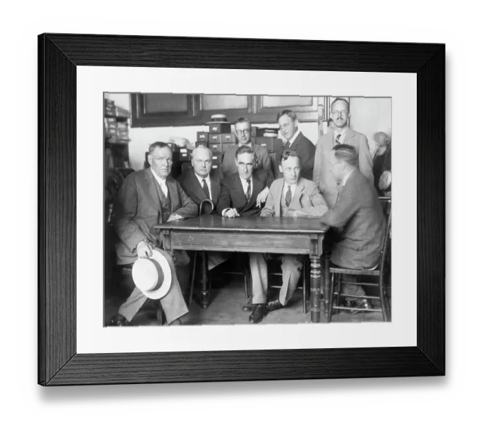 Framed Print : John Scopes, Clarence Darrow and Legal Staf Framed Print : John Scopes, Clarence Darrow and Legal Staf
