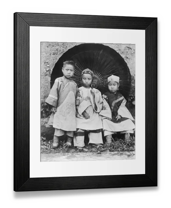 Framed Print : Three Chinese Children Framed Print : Three Chinese Children