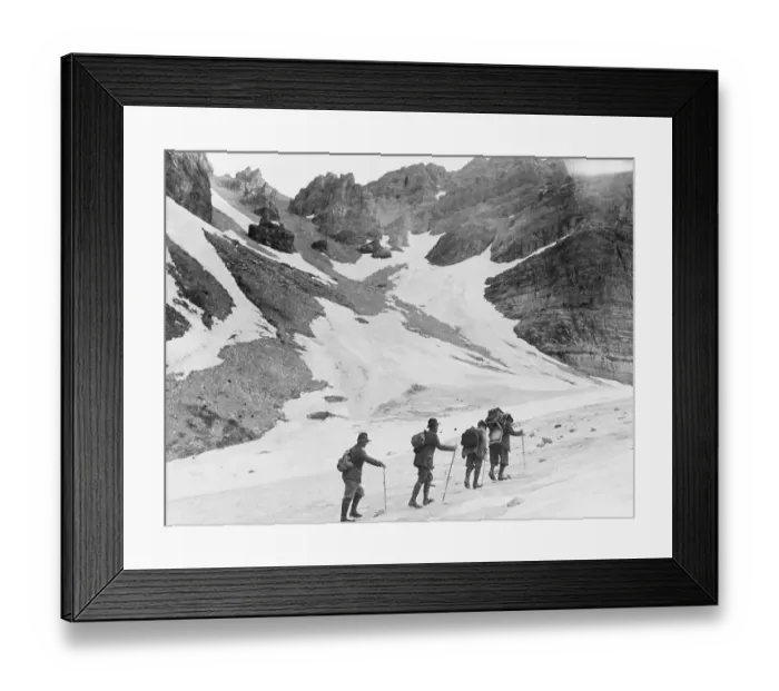Framed Print : Hikers in Canadian Rockies Framed Print : Hikers in Canadian Rockies