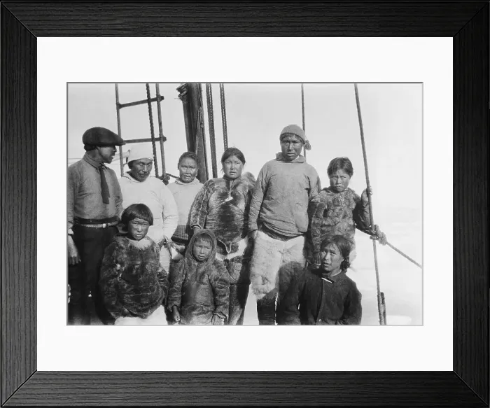 Framed Print : Inuit Indians Posing Together Framed Print : Inuit Indians Posing Together