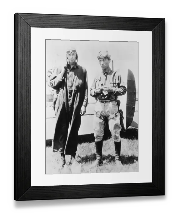 Framed Print : Portrait of Charles Lindbergh with Clarence Marshall Young Framed Print : Portrait of Charles Lindbergh with Clarence Marshall Young