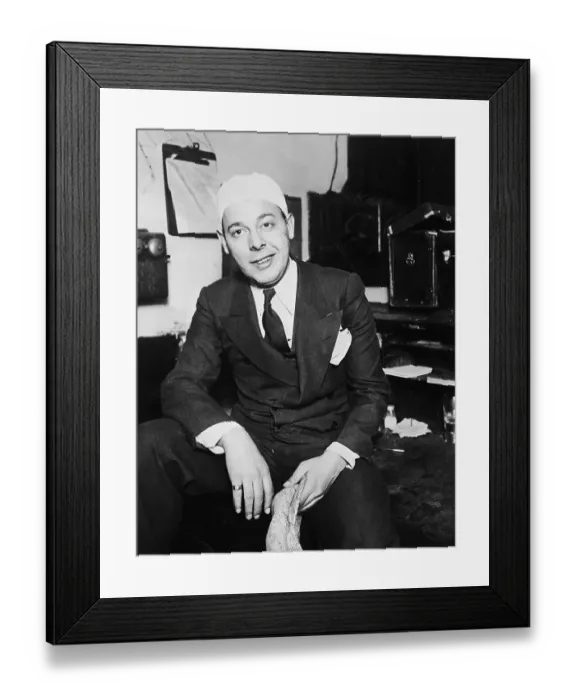 Framed Print : Joe E. Lewis After Being Beaten by Thugs Framed Print : Joe E. Lewis After Being Beaten by Thugs
