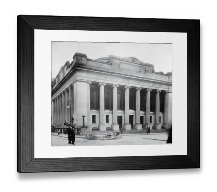 Framed Print : Exterior View of Stock Area on Wall Street