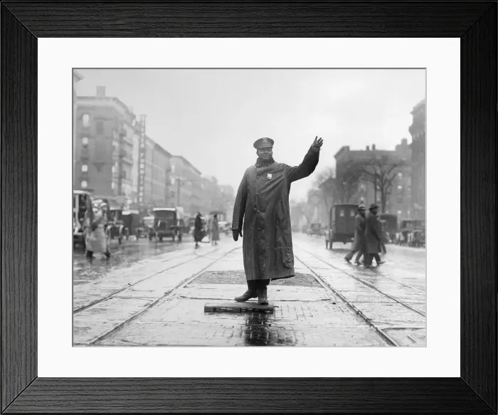Framed Print : Traffic Cop Directing Traffic in Harlem Framed Print : Traffic Cop Directing Traffic in Harlem