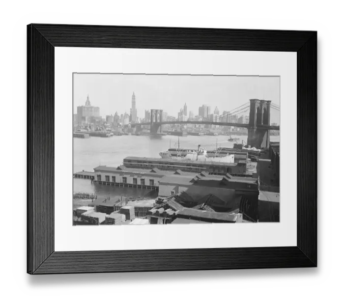 Framed Print : Brooklyn Bridge with Skyline Framed Print : Brooklyn Bridge with Skyline