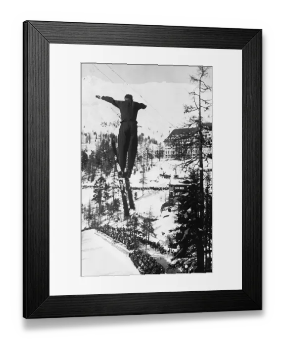 Framed Print : Ski Jumper At St Moritz Framed Print : Ski Jumper At St Moritz
