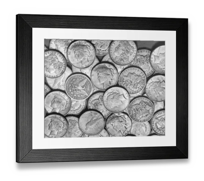 Framed Print : American Liberty Silver Dollars Framed Print : American Liberty Silver Dollars