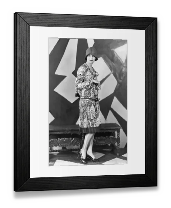 Framed Print : Woman Wears Dress and Hat From the 1920s Framed Print : Woman Wears Dress and Hat From the 1920s