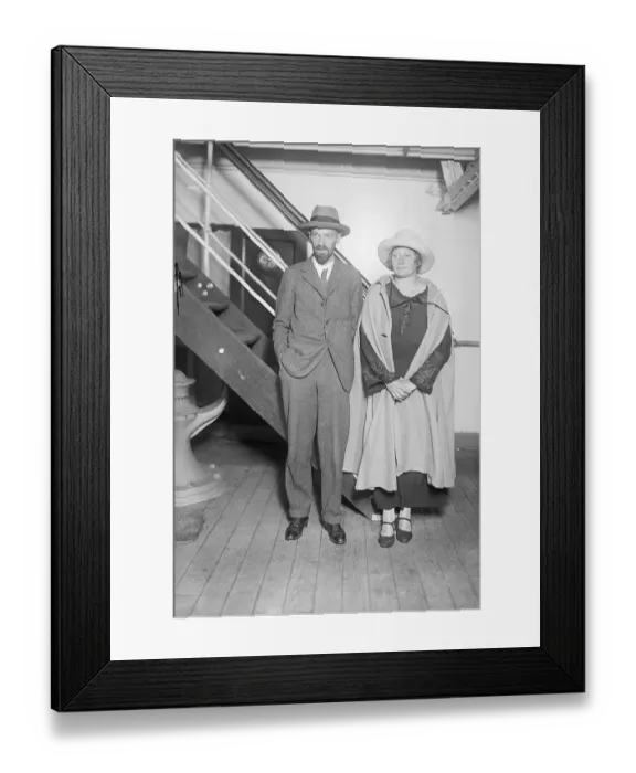 Framed Print : Couple As They Sailed For Europe Framed Print : Couple As They Sailed For Europe