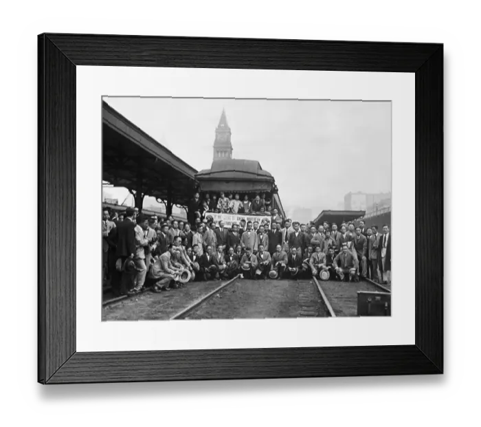 Framed Print : Chinese Students Arriving in Seattle Framed Print : Chinese Students Arriving in Seattle