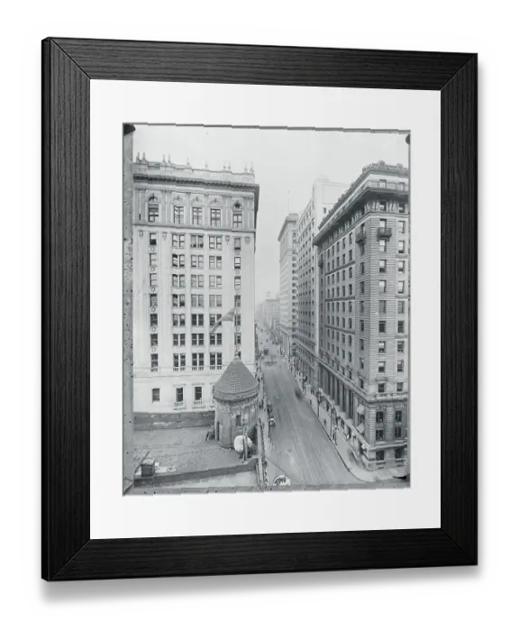 Framed Print : Skyscrapers and Street Framed Print : Skyscrapers and Street