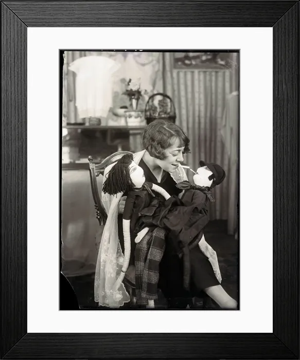 Framed Print : Anna Held with Dolls in a Novelty Shop Framed Print : Anna Held with Dolls in a Novelty Shop