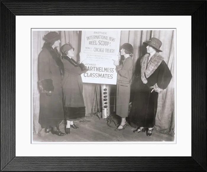 Framed Print : Four Women Promoting Film Framed Print : Four Women Promoting Film