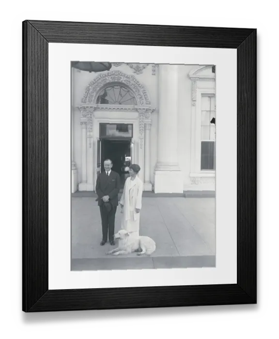Framed Print : Mr. and Mrs. Calvin Coolidge with Their Pet Dog Framed Print : Mr. and Mrs. Calvin Coolidge with Their Pet Dog