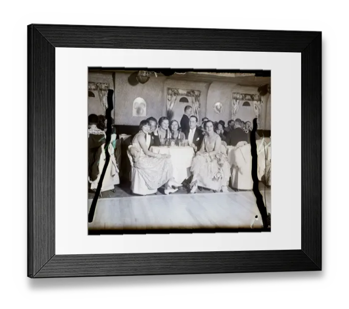 Framed Print : Dinner Party In Night Club Group Seated Framed Print : Dinner Party In Night Club Group Seated