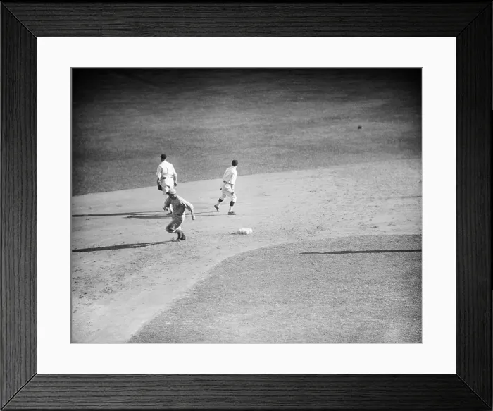 Framed Print : Baseball Player Rounding Second Base Framed Print : Baseball Player Rounding Second Base