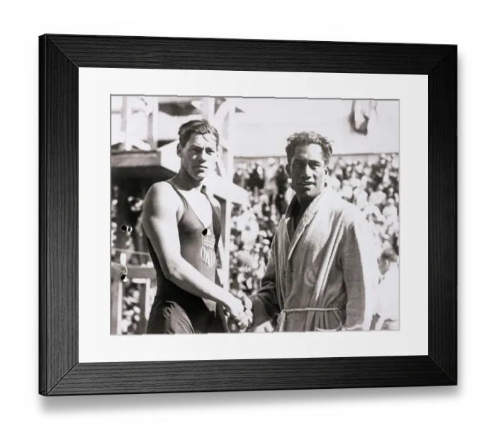 Framed Print : Johnny Weismuller and Duke Kahanamoku Framed Print : Johnny Weismuller and Duke Kahanamoku