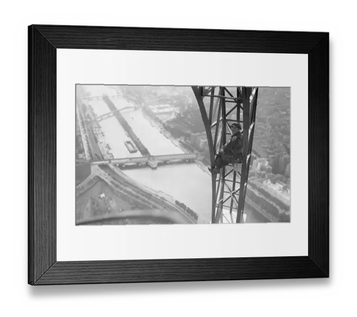 Framed Print : Workman Painting Eiffel Tower Framed Print : Workman Painting Eiffel Tower