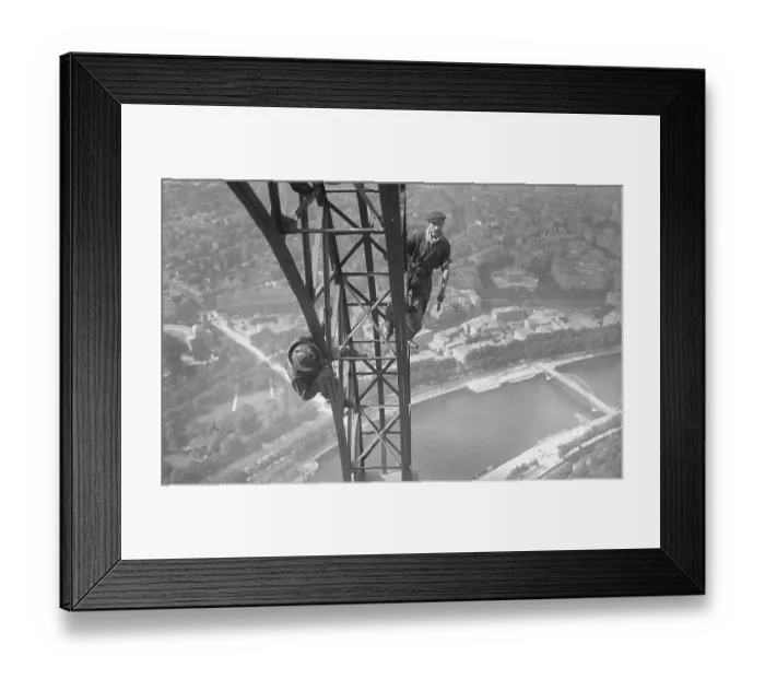 Framed Print : Workmen Painting Eiffel Tower Framed Print : Workmen Painting Eiffel Tower