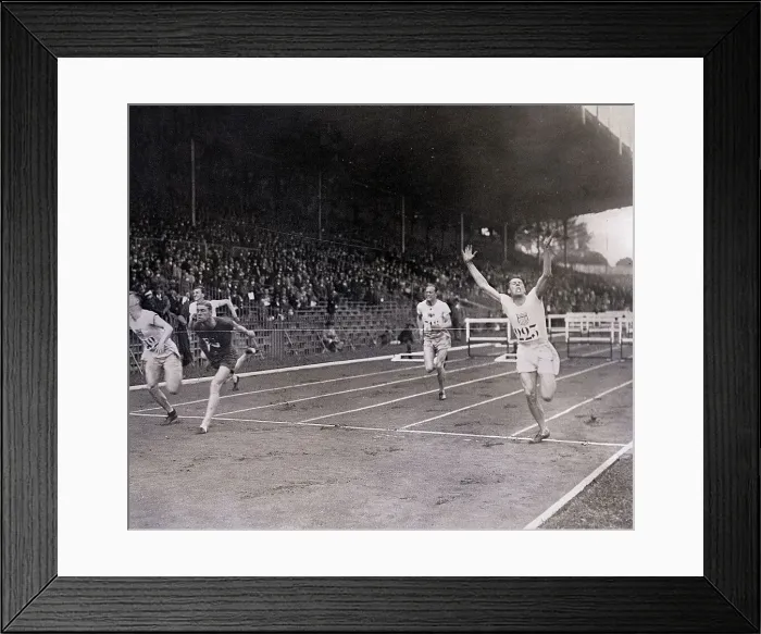 Framed Print : Final 110-Meter Hurdles at Paris Olympics Framed Print : Final 110-Meter Hurdles at Paris Olympics